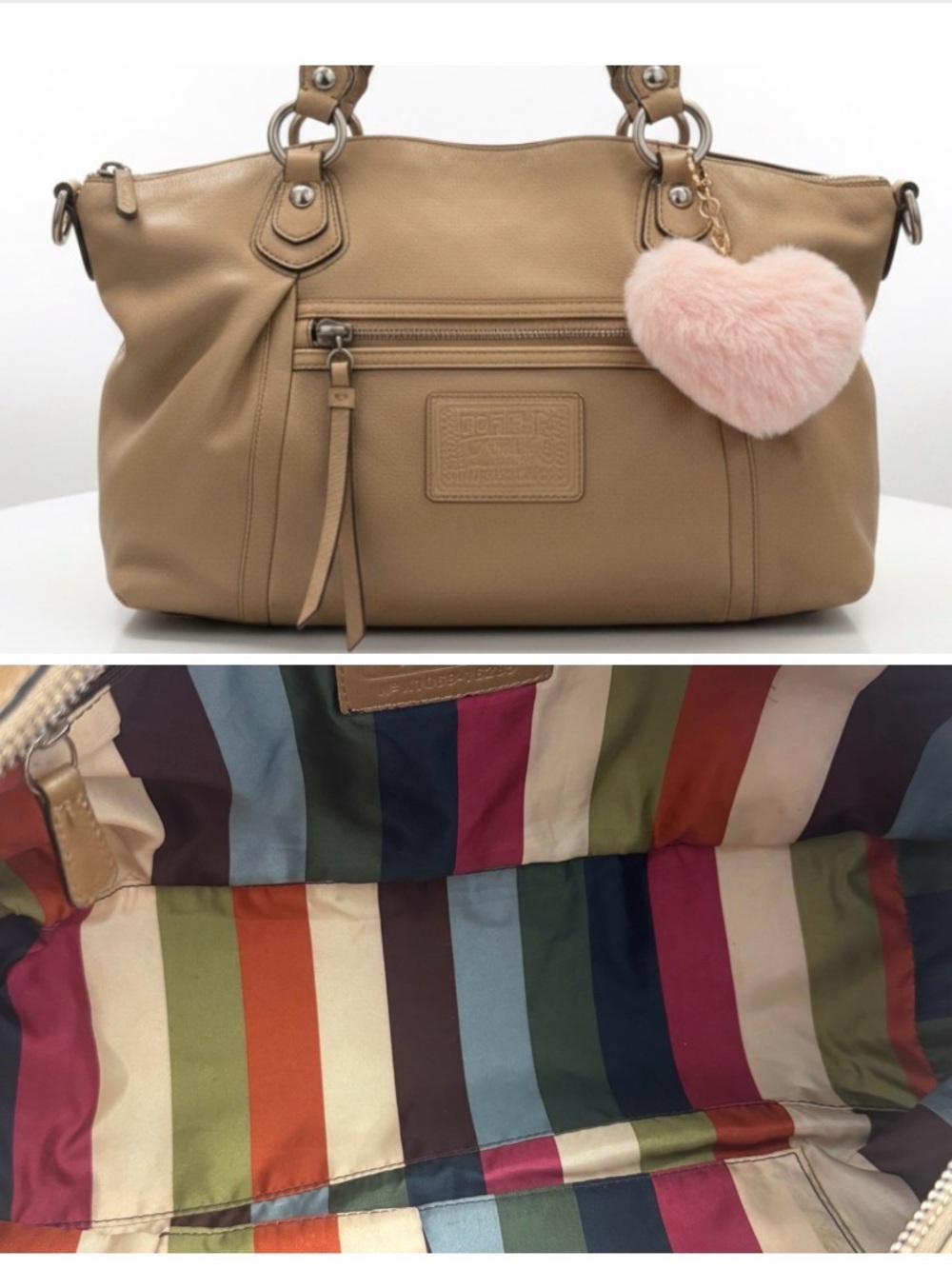Coach Poppy Champagne Gold Leather Rocker Satchel Y2K Legacy Lined Style 16285